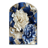 Victorian Cobalt Blue Foliage Victorian Pattern - Asymmetric Metal Wall Art