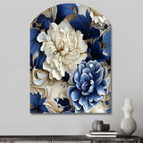 Victorian Cobalt Blue Foliage Victorian Pattern - Asymmetric Metal Wall Art