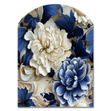 Victorian Cobalt Blue Foliage Victorian Pattern - Asymmetric Metal Wall Art