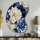 Victorian Cobalt Blue Foliage Victorian Pattern - Asymmetric Metal Wall Art