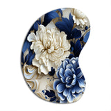 Victorian Cobalt Blue Foliage Victorian Pattern - Asymmetric Metal Wall Art