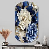 Victorian Cobalt Blue Foliage Victorian Pattern - Asymmetric Metal Wall Art