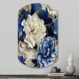 Victorian Cobalt Blue Foliage Victorian Pattern - Asymmetric Metal Wall Art