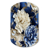 Victorian Cobalt Blue Foliage Victorian Pattern - Asymmetric Metal Wall Art