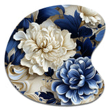 Victorian Cobalt Blue Foliage Victorian Pattern - Asymmetric Metal Wall Art