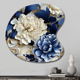 Victorian Cobalt Blue Foliage Victorian Pattern - Asymmetric Metal Wall Art