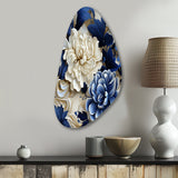 Victorian Cobalt Blue Foliage Victorian Pattern - Asymmetric Metal Wall Art