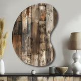 Rustic Barnwood Weathered Tones - Asymmetric Metal Wall Art