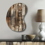 Rustic Barnwood Weathered Tones - Asymmetric Metal Wall Art