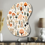 Orange And Grey Scerene Woodland Charm - Asymmetric Metal Wall Art