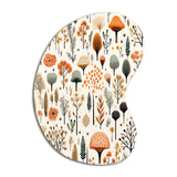 Orange And Grey Scerene Woodland Charm - Asymmetric Metal Wall Art