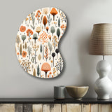 Orange And Grey Scerene Woodland Charm - Asymmetric Metal Wall Art