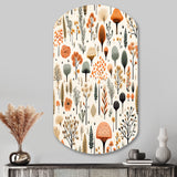 Orange And Grey Scerene Woodland Charm - Asymmetric Metal Wall Art