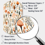 Orange And Grey Scerene Woodland Charm - Asymmetric Metal Wall Art