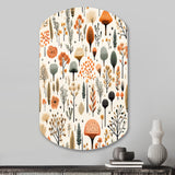 Orange And Grey Scerene Woodland Charm - Asymmetric Metal Wall Art