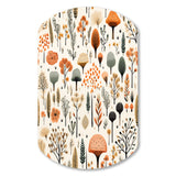 Orange And Grey Scerene Woodland Charm - Asymmetric Metal Wall Art