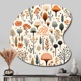 Orange And Grey Scerene Woodland Charm - Asymmetric Metal Wall Art