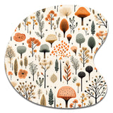 Orange And Grey Scerene Woodland Charm - Asymmetric Metal Wall Art