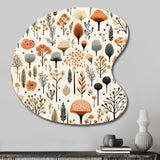 Orange And Grey Scerene Woodland Charm - Asymmetric Metal Wall Art