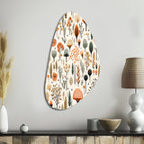 Orange And Grey Scerene Woodland Charm - Asymmetric Metal Wall Art