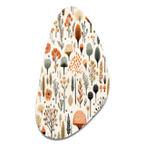 Orange And Grey Scerene Woodland Charm - Asymmetric Metal Wall Art