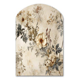 Vintage Beige Floral Countryhome Charm - Asymmetric Metal Wall Art