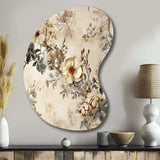 Vintage Beige Floral Countryhome Charm - Asymmetric Metal Wall Art