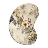 Vintage Beige Floral Countryhome Charm - Asymmetric Metal Wall Art