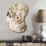 Vintage Beige Floral Countryhome Charm - Asymmetric Metal Wall Art