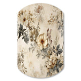 Vintage Beige Floral Countryhome Charm - Asymmetric Metal Wall Art