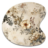 Vintage Beige Floral Countryhome Charm - Asymmetric Metal Wall Art