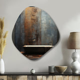 Black Industrial Minimalist Bath I - Asymmetric Metal Wall Art