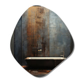 Black Industrial Minimalist Bath I - Asymmetric Metal Wall Art