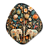 Indian Art Jaipur Elephants 4 - Asymmetric Metal Wall Art