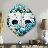 Blue and white Landry Bubble Trouble - Asymmetric Metal Wall Art