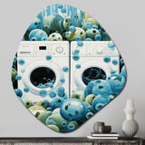 Blue and white Landry Bubble Trouble - Asymmetric Metal Wall Art