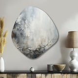 Grey and white stone river II - Asymmetric Metal Wall Art