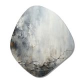 Grey and white stone river II - Asymmetric Metal Wall Art