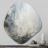 Grey and white stone river II - Asymmetric Metal Wall Art