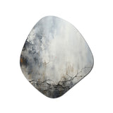 Grey and white stone river II - Asymmetric Metal Wall Art