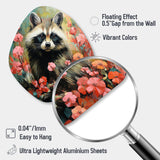 Black and pink Raccoon flower  II - Asymmetric Metal Wall Art