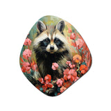 Black and pink Raccoon flower  II - Asymmetric Metal Wall Art