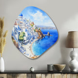 Santorini Greece serenity  - Asymmetric Metal Wall Art