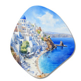 Santorini Greece serenity  - Asymmetric Metal Wall Art