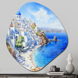 Santorini Greece serenity  - Asymmetric Metal Wall Art