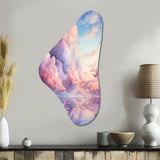 Pink and blue Pastel colored sky III - Asymmetric Metal Wall Art