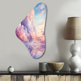 Pink and blue Pastel colored sky III - Asymmetric Metal Wall Art