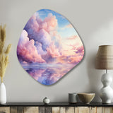 Pink and blue Pastel colored sky III - Asymmetric Metal Wall Art