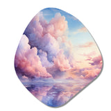 Pink and blue Pastel colored sky III - Asymmetric Metal Wall Art