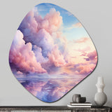 Pink and blue Pastel colored sky III - Asymmetric Metal Wall Art